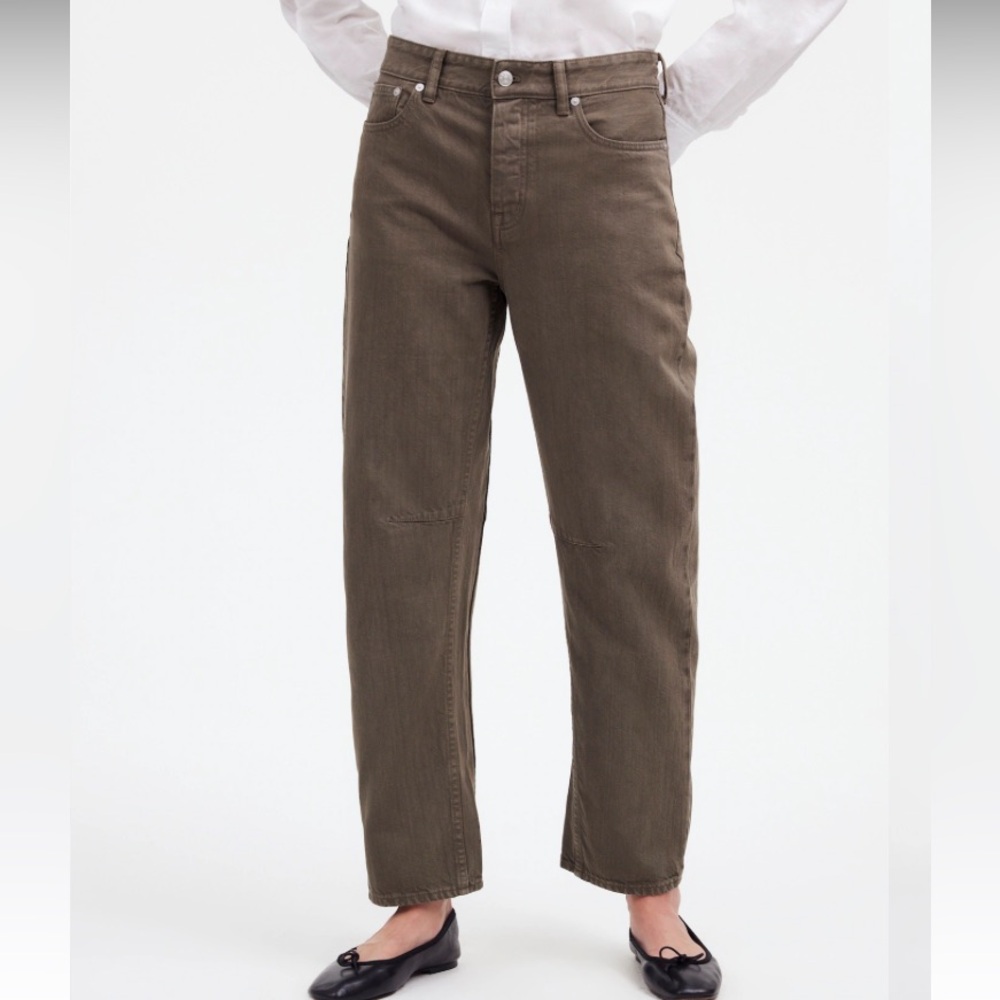 MADEWELL EUC Darted Barrel Leg Jean in Driftwood Brown Size 25